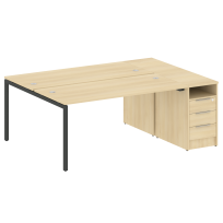Metal System Quattro Р. ст. с тумбой на П-образном м/к 40БП.РС-СТП-2.4 Акация/Антрацит металл 2012*1475*750 Metal System Quattro Р. ст. с тумбой на П-образном м/к 40БП.РС-СТП-2.4 Акация/Антрацит металл 2012*1475*750
