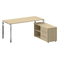 Metal System Direct Стол руководителя с тумбой правый БГ.СРТ-4.7 (R) Акация/Нерж. сталь 1700*1520*750 Metal System Direct Стол руководителя с тумбой правый БГ.СРТ-4.7 (R) Акация/Нерж. сталь 1700*1520*750