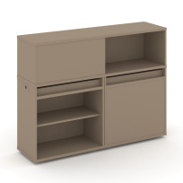Estetica Набор №11. Тумба двойная+низкая надставка ES.NB.2N-11 Латте 1500×410×1135 Estetica Набор №11. Тумба двойная+низкая надставка ES.NB.2N-11 Латте 1500×410×1135