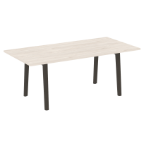 Onix Wood Direct Стол переговорный OW.PRG-19 Белый бриллиант/Дуб светлый/Белый металл 1980*980*750 Onix Wood Direct Стол переговорный OW.PRG-19 Белый бриллиант/Дуб светлый/Белый металл 1980*980*750