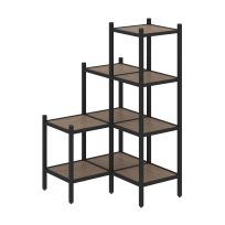 Loft Угловой внутренний стеллаж наборный VR.L-36 Тиквуд тёмный/Белый металл 862×862×1458 Loft Угловой внутренний стеллаж наборный VR.L-36 Тиквуд тёмный/Белый металл 862×862×1458