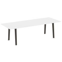 Onix Wood Direct Стол переговорный OW.PRG-25 Белый бриллиант/Дуб светлый/Белый металл 2580*980*750 Onix Wood Direct Стол переговорный OW.PRG-25 Белый бриллиант/Дуб светлый/Белый металл 2580*980*750