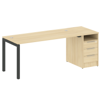 Metal System Quattro Р. ст. с тумбой на П-образном м/к 50БП.РС-СТП-1.4 Акация/Антрацит металл 2012*720*750