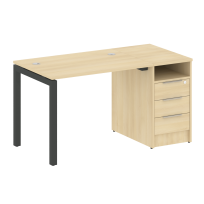 Metal System Quattro Р. ст. с тумбой на П-образном м/к 50БП.РС-СТП-1.1 Акация/Антрацит металл 1412*720*750 Metal System Quattro Р. ст. с тумбой на П-образном м/к 50БП.РС-СТП-1.1 Акация/Антрацит металл 1412*720*750