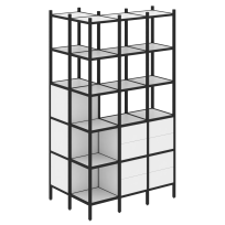 Loft Угловой внешний стеллаж наборный VR.L-54 Тиквуд тёмный/Белый металл 862×1278×2280 Loft Угловой внешний стеллаж наборный VR.L-54 Тиквуд тёмный/Белый металл 862×1278×2280