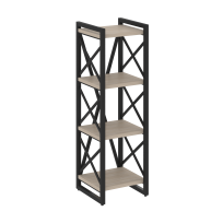 Loft Стеллаж на регулируемых опорах-4 полки VR.L-MST.O-4.4 Тиквуд тёмный/Чёрный металл 400×400×1280 Loft Стеллаж на регулируемых опорах-4 полки VR.L-MST.O-4.4 Тиквуд тёмный/Чёрный металл 400×400×1280