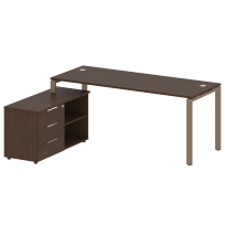 Metal System Р. ст. с тумбой на П-образном м/к БП.РС-СТС-2.5 (L) Акация/Антрацит металл 1900*1520*750