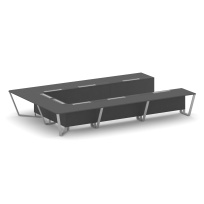 Стол для переговоров П-образный Steel Meet KD-PR.B.SP-15P / Тиквуд Светлый – Металл Серый / 4800×3200×750 Стол для переговоров П-образный Steel Meet KD-PR.B.SP-15P / Тиквуд Светлый – Металл Серый / 4800×3200×750