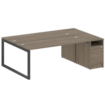 Metal System Quattro Р. ст. с тумбой на О-образном м/к 50БО.РС-СТП-2.5 Акация/Антрацит металл 2212*1475*750