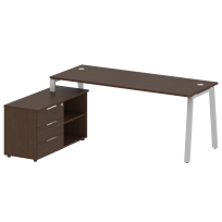 Metal System Р. ст. с тумбой на А-образном м/к БА.РС-СТС-2.5 (L) Акация/Антрацит металл 1900*1520*750 Metal System Р. ст. с тумбой на А-образном м/к БА.РС-СТС-2.5 (L) Акация/Антрацит металл 1900*1520*750