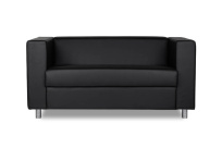 Диван офисный двухместный Аполло Euroforma / Экокожа Euroline / Черный / 1460×850×700 Диван офисный двухместный Аполло Euroforma / Экокожа Euroline / Черный / 1460×850×700