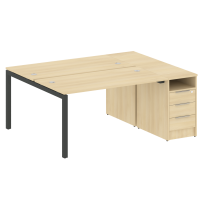 Metal System Quattro Р. ст. с тумбой на П-образном м/к 50БП.РС-СТП-2.3 Акация/Антрацит металл 1812*1475*750 Metal System Quattro Р. ст. с тумбой на П-образном м/к 50БП.РС-СТП-2.3 Акация/Антрацит металл 1812*1475*750