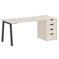 Home Office Стол офисный VR.SP-3-178.4.A Денвер светлый/Белый металл 1780×720×750 Home Office Стол офисный VR.SP-3-178.4.A Денвер светлый/Белый металл 1780×720×750