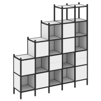 Loft Прямой стеллаж наборный VR.L-25 Тиквуд тёмный/Белый металл 2110×446×2280 Loft Прямой стеллаж наборный VR.L-25 Тиквуд тёмный/Белый металл 2110×446×2280