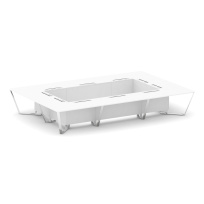 Стол для переговоров прямоугольный Steel Meet MD-PR.B.SP-20K / Тиквуд Светлый – Нержавеющая Сталь – Хром / 4800×3200×750