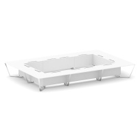 Стол для переговоров прямоугольный Steel Meet MD-PR.B.SP-26K2 / Тиквуд Светлый – Нержавеющая Сталь – Хром / 6000×4000×750